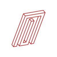 Impossible shapes. Sacred geometry. Optical illusion figures. Logo. Abstract eternal geometric objects. Impossible endless outline shape. Optical art. Impossible geometry shape on a white background. vector