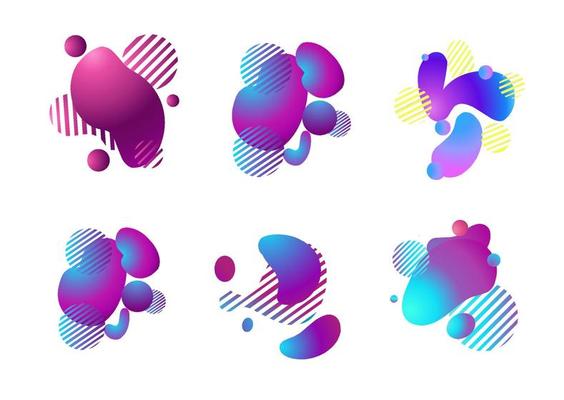 Fluid shape layout isolated template gradient elements colorful futuristic trendy dynamic