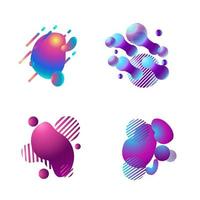 Fluid shape layout isolated template gradient elements colorful futuristic trendy dynamic vector