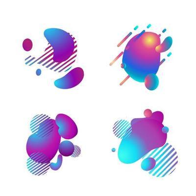 Fluid shape layout isolated template gradient elements colorful futuristic trendy dynamic