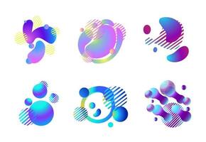 Fluid shape layout isolated template gradient elements colorful futuristic trendy dynamic vector