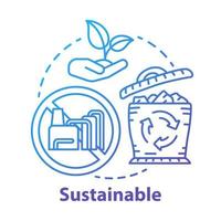 Sustainable blue concept icon. Reducing unnecessary waste idea thin line illustration. Recycling, greening. Natural resource consumption decreasing. Vector isolated outline drawing. Editable stroke