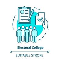 Elections concept icon. Electoral college idea thin line illustration. Voting, choosing from political candidates, parties. Electorate. Vector isolated outline drawing. Editable stroke