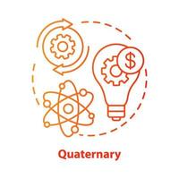 Quaternary red concept icon. Knowledge sector idea thin line illustration. Information-based service. Research and development. Economy sector. Vector isolated outline drawing. Editable stroke