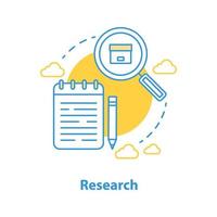 Research concept icon. Information search idea thin line illustration. Vector isolated outline drawing