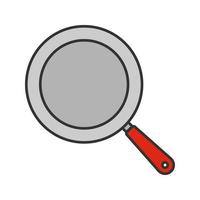 Frying pan color icon. Frypan. Isolated vector illustration