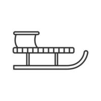 Sled linear icon. Thin line illustration. Sledge, sleigh. Contour symbol. Vector isolated outline drawing