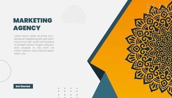 Mandala ornate background for marketing agency vector