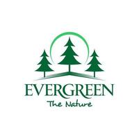 Nature logo with pine tree simple green forest vector