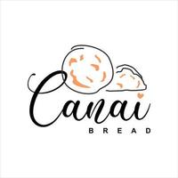 Food Logo Canai Bread Bakery Vector