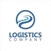 Business logo logistic icon simple road vector in circle frame