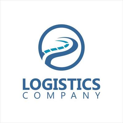 Business logo logistic icon simple road vector in circle frame