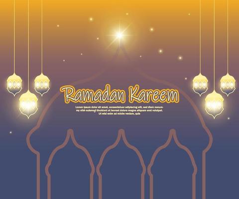 Ramadan greetings background illustration, Elegant greeting card design template, place for text greeting cards and banners for Ramadan kareem