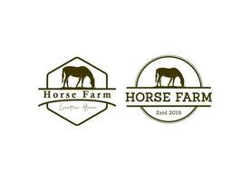 Vintage Horse Farm Logo Design vector