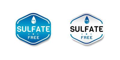 Hundred Percent Sulfate Free Label Sticker. With water drop icon. On gradient blue and white color. Premium and luxury button template vector