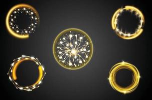 sparklers from burning sparkler  pyrotechnics effects  magical lights moving in circle vector