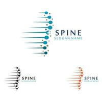 Spine chiropractic Care logo designs concept, Backbone Logo template vector