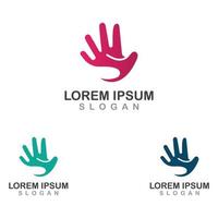 Hand logo simple vector design template, colorful hand vector