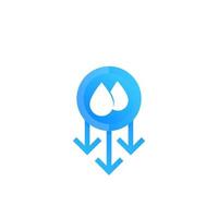 humidity level down vector icon