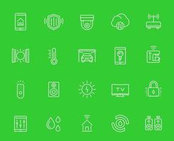 smart house, home automation system icons set, linear vector