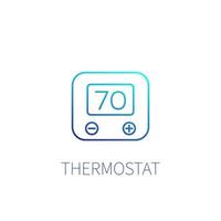 thermostat vector linear icon on white