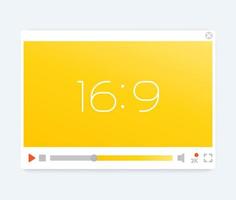 video player interface, light modern template, vector illustration