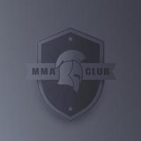 MMA emblem, vector logo with spartan helmet