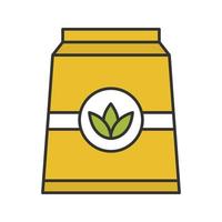 Tea paper package color icon. Isolated vector illustration