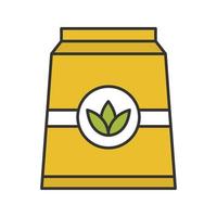 Tea paper package color icon. Isolated vector illustration