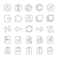 UI UX linear icons set. System elements. Common actions symbols. Thin line contour symbols. Isolated vector outline illustrations