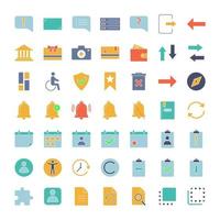 UI UX glyph color icons set. System elements. Common actions symbols. Silhouette symbols on white background with no outline. Negative space. Vector illustrations