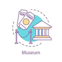 Museum concept icon. Theater tickets idea thin line illustration. Entertainment. University. Vector isolated outline drawing