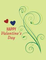 valentines day greeting card with hearts vector