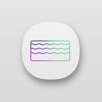 Memory foam mattress app icon. Elastic, soft, body contouring mattress filler. UI UX user interface. Web or mobile application. Vector isolated illustration