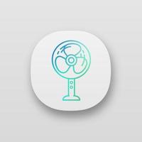 Stand floor fan app icon. Home cooling fan. Household appliance. UI UX user interface. Web or mobile application. Vector isolated illustration