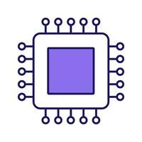 Processor color icon. Microprocessor. CPU. Central processing unit. Integrated circuit. Computer, phone processor. Microchip, chipset, chip. Isolated vector illustration