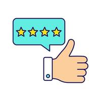 Five star rating color icon. Customer excellent review and feedback. Ranking. Client satisfaction. Isolated vector illustration