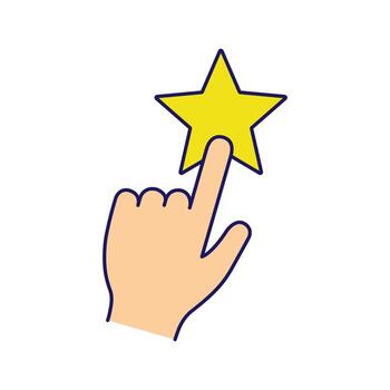 icono de color de clasificación. añadir al botón favorito. retroalimentación y revisión. ranking de estrellas ilustración vectorial aislada vector