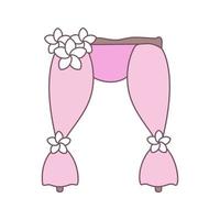Wedding arch color icon. Holiday decorations. Flower arch. Wedding arbor photo zone. Isolated vector illustration