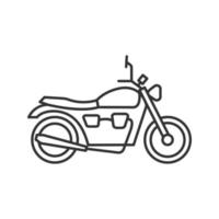 Motorbike linear icon. Thin line illustration. Motorcycle. Contour symbol. Vector isolated outline drawing