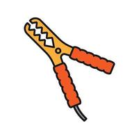 Car jumper color icon. Battery clamp to cigarette lighter. Alligator clip. Isolated vector illustration