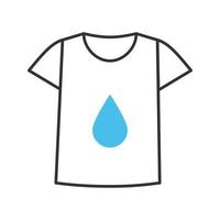 Printing on t-shirt color icon. T-shirt with liquid drop. Isolated vector illustration