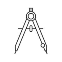 Drawing compass linear icon. Thin line illustration. Divider. Drafting contour symbol. Vector isolated outline drawing