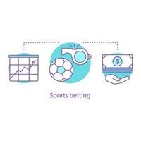Sports betting concept icon. Football competition idea thin line illustration. Team sport. Vector isolated outline drawing