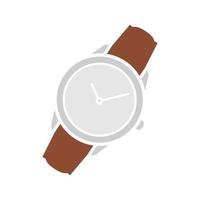 Wristwatch glyph color icon. Men's hand watches accessory. Classic wrist watch. Silhouette symbol on white background with no outline. Negative space. Vector illustration