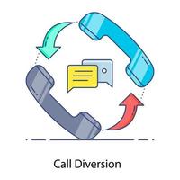 Call diversion vector, conceptual icon of call deflation vector
