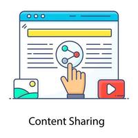 Flat icon of content sharing, data send vector