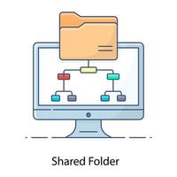 Vector of shared folder, editable icon of data folder