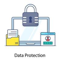 A flat vector of data protection, editable icon
