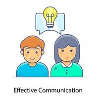 Vector of effective communication, flat icon